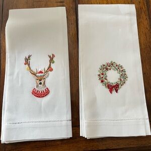 Festive Embroidered Holiday Towels